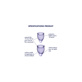 2 coupes menstruelles Satisfyer Light Violet FEEL CONFIDENT 